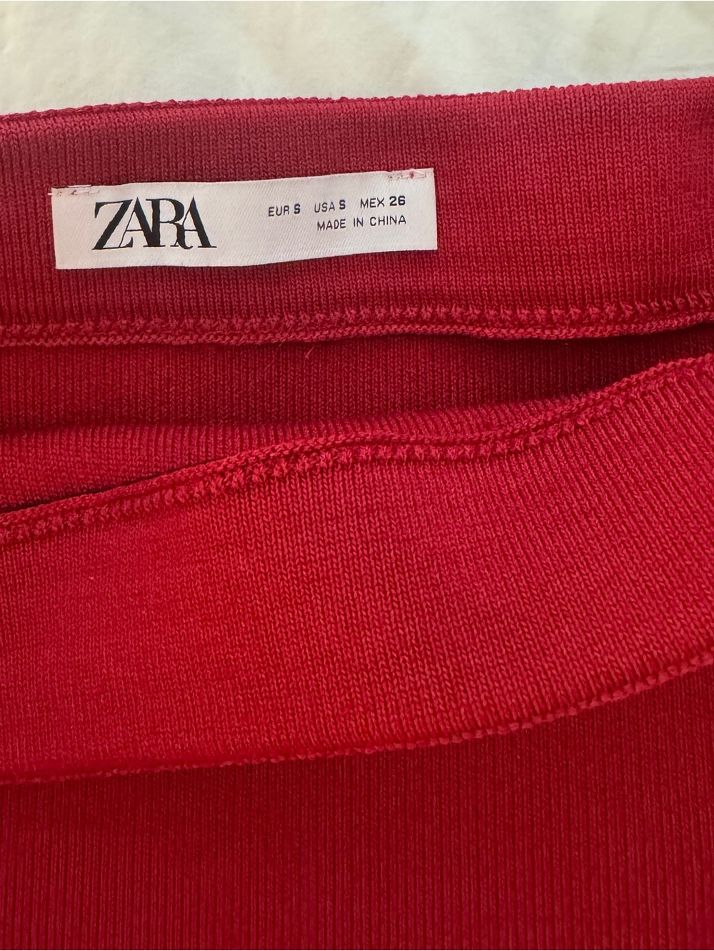 Zara Red Sleeveless Knit Crop Top & Belted Skirt Set - Picture 5 of 8